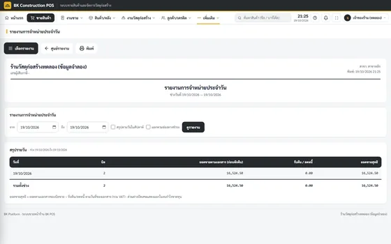 รายงานการจำหน่ายประจำวัน