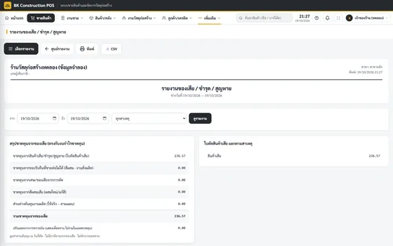รายงานของเสีย / ชำรุด / สูญหาย