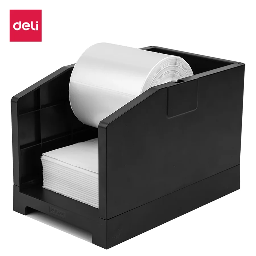 กล่องวางกระดาษ/สติกเกอร์สำหรับเครื่องพิมพ์ความร้อน DELI 15208 สีดำ