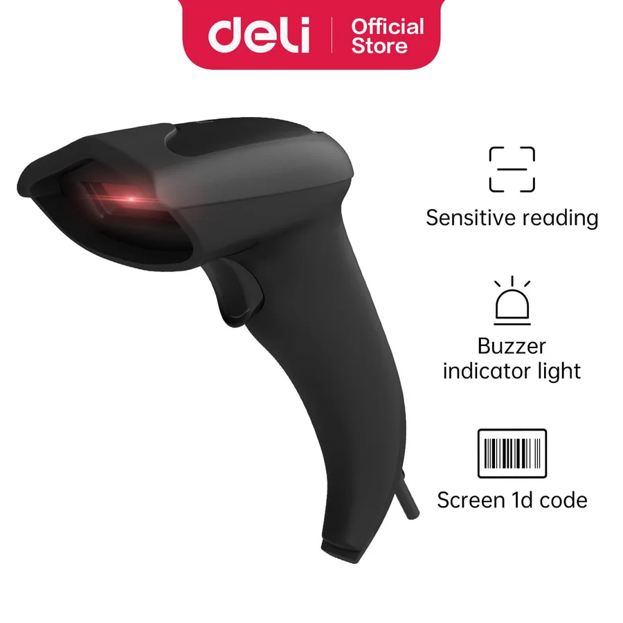 ชุดเครื่องสแกนบาร์โค้ด DELI S201 พร้อมขาตั้ง E15130