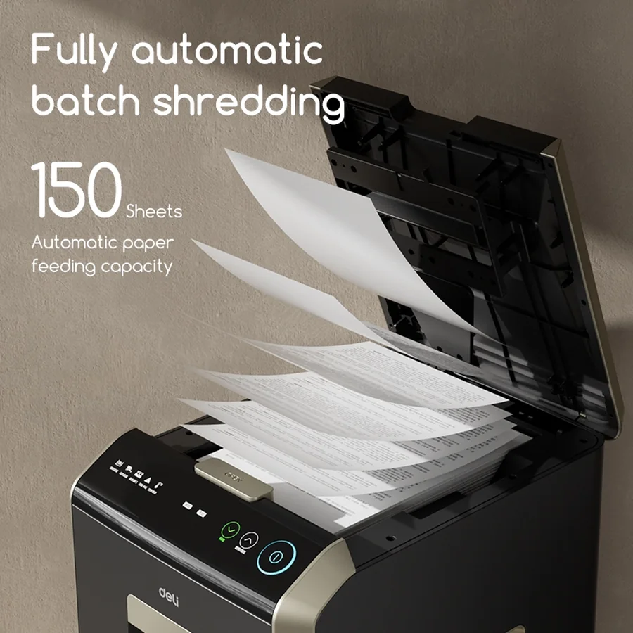 เครื่องทำลายเอกสารแบบป้อนกระดาษอัตโนมัติ DELI T089 สีดำ ภาพที่ 2